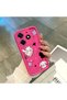 Tecno Spark 10 Pro Compatible Pink Red Silicone Case Shockproof Camera Protection Cat and Star Pattern - 4