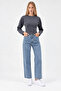 Smoked Crew Neck Long Sleeve Crop Blouse - 2