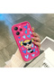 Redmi 12 4g Compatible Pink Red Silicone Case Shockproof Camera Protection Heart Powerpuff Girls Patterned - 5