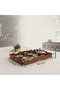 Hand Painted Antique Tan Wooden Decorative Presentation and Serving Tray (29X41X6 cm) - 2