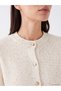 Beige Crew Neck Women's Knitwear Cardigan - 3