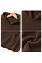 Dark Brown Basic 3 Thread Hooded Sweatshirt Oversize Winter 100% Cotton - 4