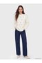 Lcw Modest Ecru Crew Neck Floral Embroidered Women's Knitwear Tunic - 2