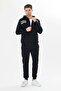 Men's Hooded Stripe Detailed Tracksuit Set Black-9521 - 5