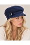 Women's Angora Furry Brooch Detail Cap Hat - Wool Textured - 2