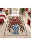 Eta Vintage Floral Vase Pattern Woven Base Decorative Carpet Eta4272 - 2
