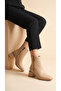 Leather Zippered Heel Detailed Short Simple Classic Boots Bootie