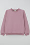 Girl's Sweatshirt with Stone Accessories, Ages 9-14, Dried Rose