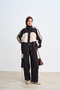 Women's Double Color Stripe Detail Suit Black