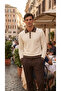 Men's Polo Neck Ribbed Slim Fit Knitwear Sweater - 3