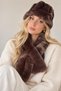 Hat and Scarf Black 2-Piece Set Plush Set - Hat Neck Warmer Premium Soft Winter - 2