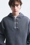 Boxy Fit Metal Clip Closure Sweatshirt - 3