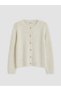 Beige Crew Neck Women's Knitwear Cardigan - 5