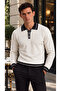 Men's Polo Neck Ribbed Slim Fit Knitwear Sweater - 2
