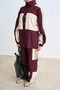Women's Double Color Stripe Detail Suit Plum - 5