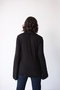 Women's Black Polo Collar Front Tie Long Spanish Sleeve Blouse - 6
