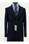 Navy Blue Mono Collar Coat - 2