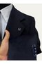 Navy Blue Mono Collar Coat - 4