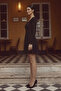 Square Neck Long Sleeve Flared Women's Dress - 4