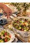 Salad Serving Set of 5 with Gold Checkerboard Detail - 2