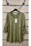 Italian Long Sleeve Blouse with Gilded Printed Pattern