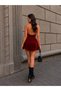 Beli Gathered Velvet Mini Dress - 4
