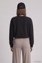 Elastic Waist Crop Sweatshirt 979 Black - 4