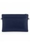 Women's Faux Leather Adjustable Crossbody and Hand Strap Portfolio, Clutch Bag S-1360 Navy Blue - 3