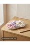 Muslin Rubber Buckle - 4-Layer Tasseled Muslin Buckle 3-Piece Lilac Buckle - Powder Buckle - Ecru Buckle
