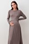 Long Sleeve Flexible Comfortable Viscose Maternity Nightgown - 2
