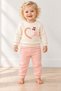 Baby Girl 2-Piece Top and Bottom Set with Heart Detail, Cherry and Bow Embroidery, Top and Bottom Tracksuit Set 6-24 Months - 2
