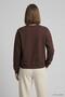 Bisiklet Yakalı Basic Oversize Sweatshirt 954 Kahve - 4