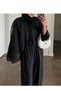 Wide Sleeve Oversize Tie-Up Trouser Suit - 5803 - Black - 2