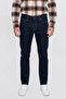Men's Navy Blue Cotton Baggy Fit 5-Pocket Flexible Jean Denim Trousers - 4