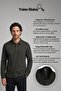 Men's Shirt Collar Black Sweat Micro Pattern Pocketed Sleeves Classic Pattern - 5430 - 7