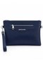 Women's Faux Leather Adjustable Crossbody and Hand Strap Portfolio, Clutch Bag S-1360 Navy Blue