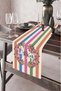 40X140Cm Woven Stain-Resistant Printed Thai Feather Fabric Tablecloth Decorative Runner Washable - 5