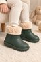 Children's Fur Boots Waterproof Non-Slip Sole Boys Girls Unisex Children's Rain Boots with Fur Inside Snow Boots - 7