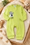 Unisex Baby Romper Long Sleeve Zippered Cotton Elephant Printed
