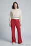 Wide Leg Sweatpants with Elastic Waist 9218m Red