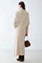 Asymmetrical Cut Casual Sweater Knitwear Two-Piece Set Beige 9489-Tk - 8