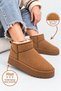 Women's Boots Stone Detailed Fur Lined Winter Short Boots Thick Sole Daily Suede Women's Boots