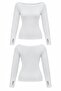 Boat neck finger pass basic blouse - 4