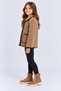 Girl's Lamb Plush Coat Black Ribbed Buttoned Pocketed Soft Winter Jacket Ak102 - 4