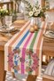 40X140Cm Woven Stain-Resistant Printed Thai Feather Fabric Tablecloth Decorative Runner Washable