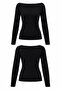 Boat neck finger pass basic blouse - 4