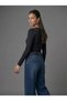 Women's Long Sleeve Crew Neck Snap Fastener Slim Fit Stretchy Bodysuit - 3