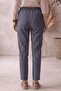 Sofia Gray Linen Look Trousers with Elastic Waist - 3