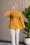 6697 - Stylish, Comfortable, Loose-Fitting Peach Fabric Women's Jacket with Snap Collar Detail - 4