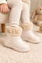 Children's Fur Boots Waterproof Non-Slip Sole Boys Girls Unisex Children's Rain Boots with Fur Inside Snow Boots - 6